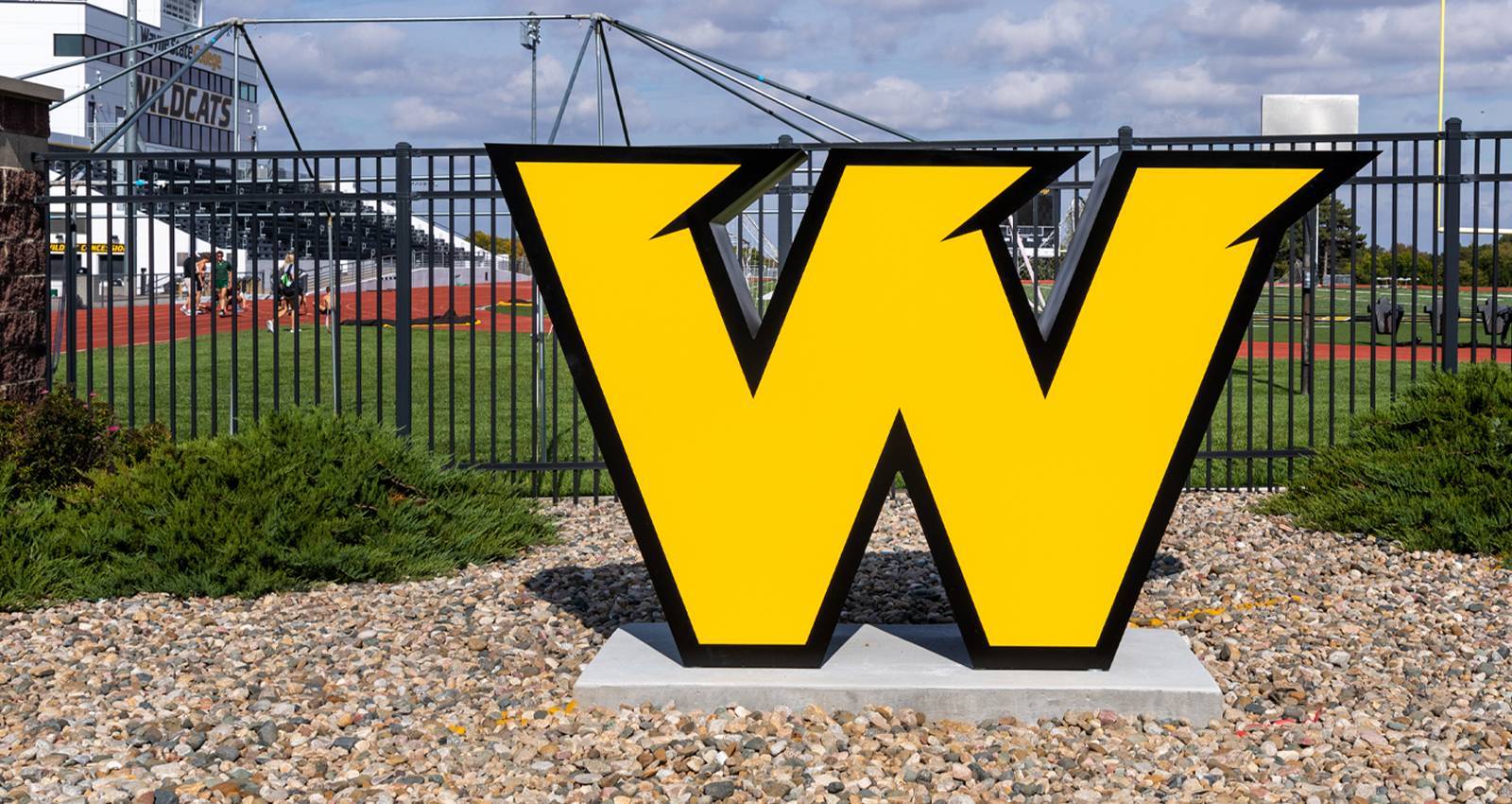 The "W" logo sign at Wayne State College