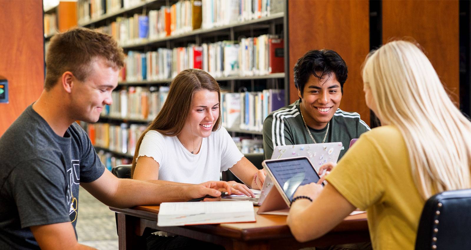 A group of WSC students work together in a study group
