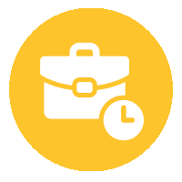 Icon with briefcase and clock