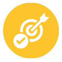 Icon with a bullseye and checkmark