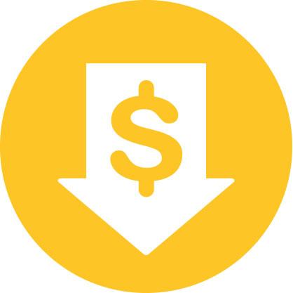 Illustration of dollar sign with down arrow