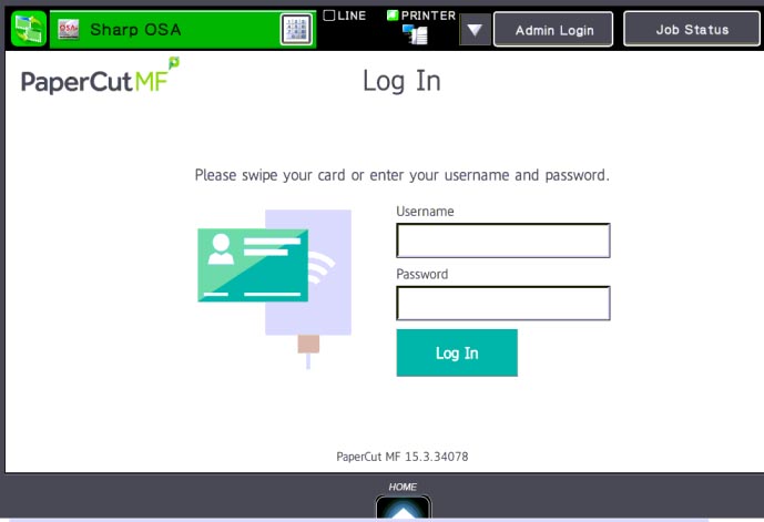 login screen