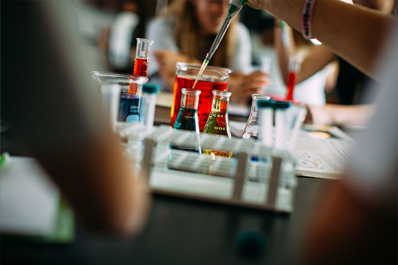 Chemical sciences degree concept featuring a chemistry lab at WSC