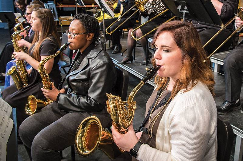 Music degree students prepare for a recital at WSC