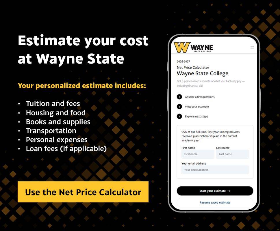 Net Price Calculator ad with mobile phone
