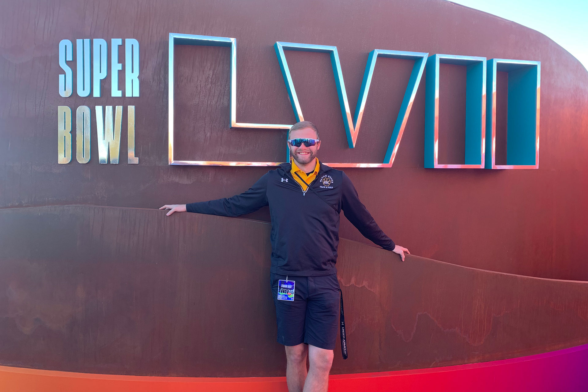 WSC Graduate Student Preston Davis at Super Bowl LVII