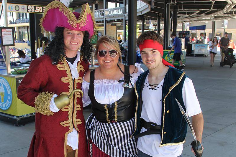 Andrea Stava (center) at the Omaha Storm Chasers' Pirates Day Out