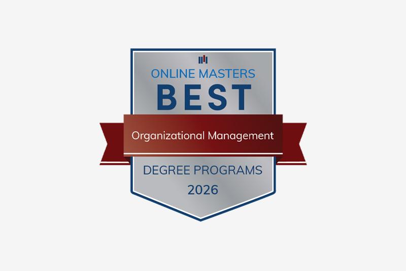 Best Online Master's in Organizational Management award badge
