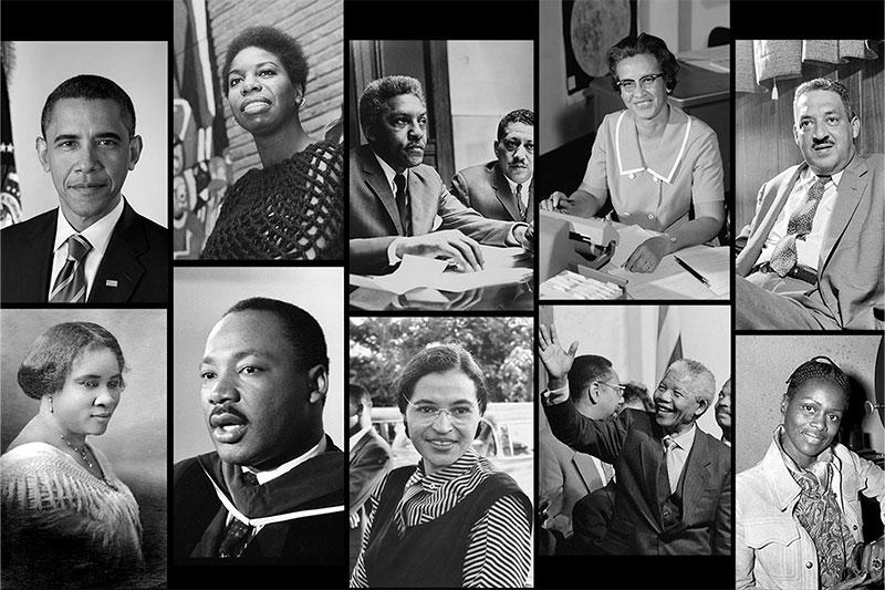 Collage of notable black men and women