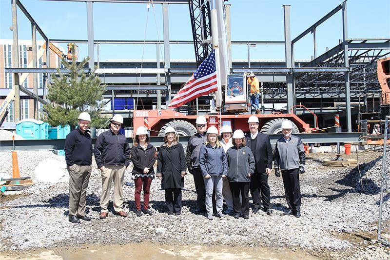 WSC personnel at the CAT topping-out ceremony