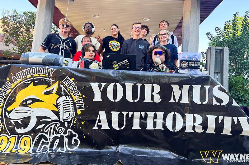 Wayne State students participate in World College Radio Day.