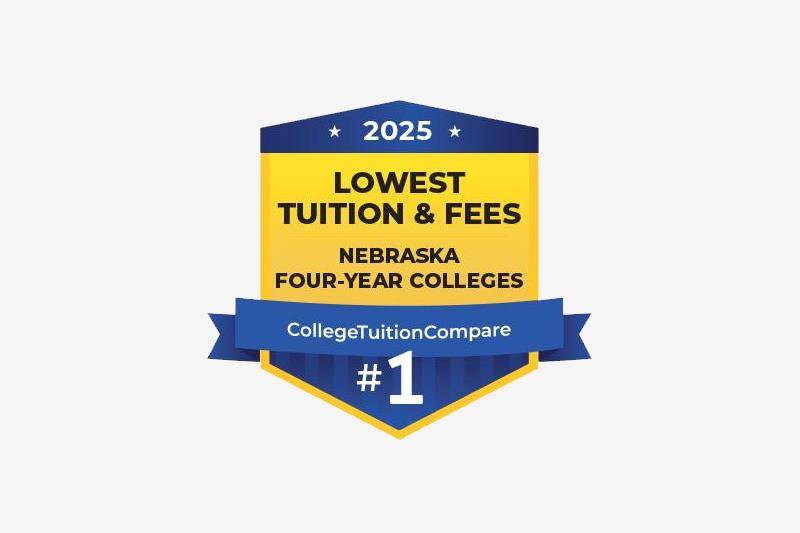 Cheapest college in Nebraska award badge