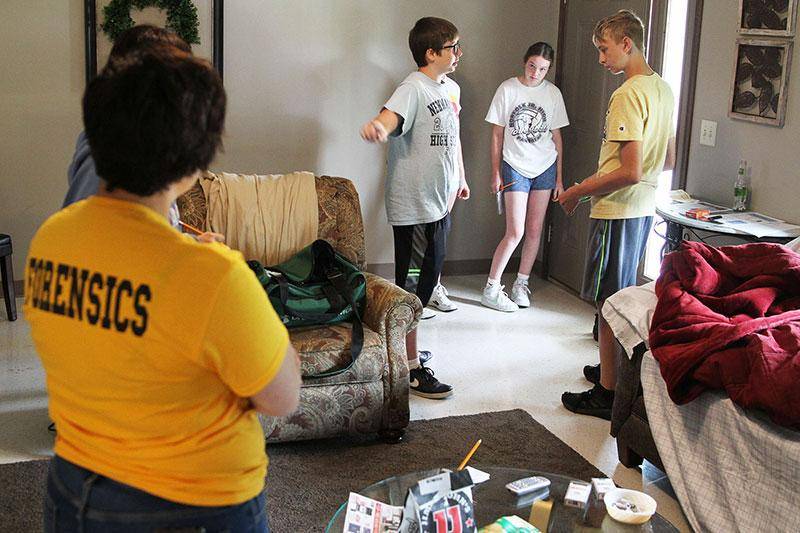 Photo of students participating in the CSI camp