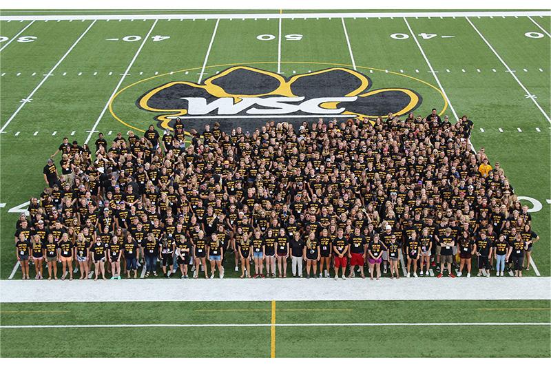 Photo of the WSC Class of 2022 on the football field