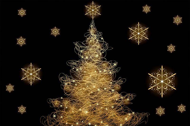 Gold Christmas tree graphic