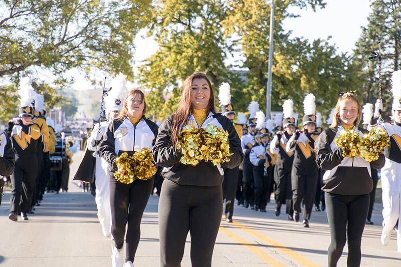 Cheerleaders in the Homecoming parade