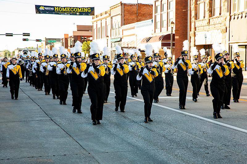 The Wildcat Marching Band in the Homecoming parade