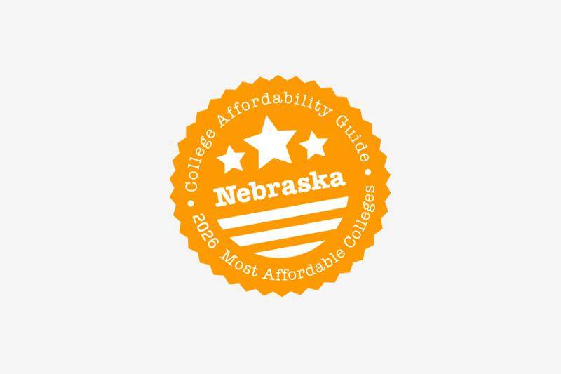 Most Affordable College in Nebraska award badge