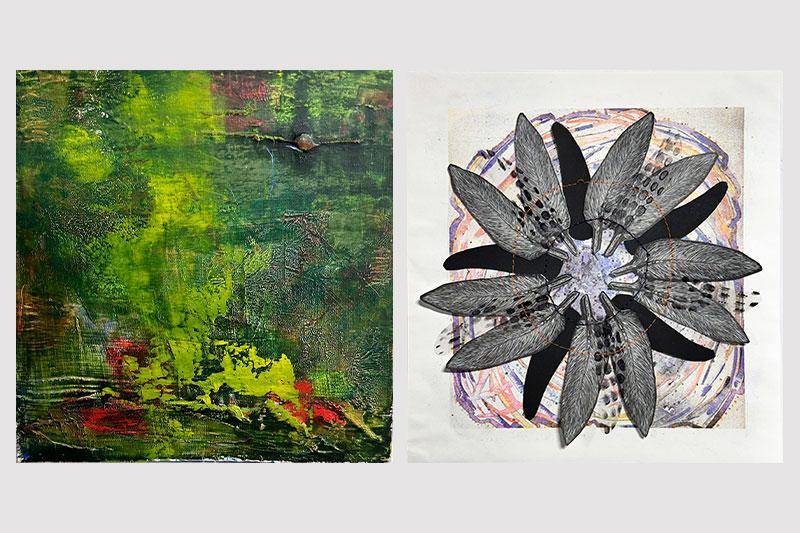 "Emerald Isle" (left) by Judy Haney and "Wind of Chaos" by Amy Haney