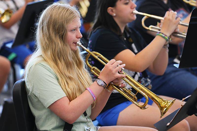 Jenna Probasco practices at the 2024 Summer Music Camp.