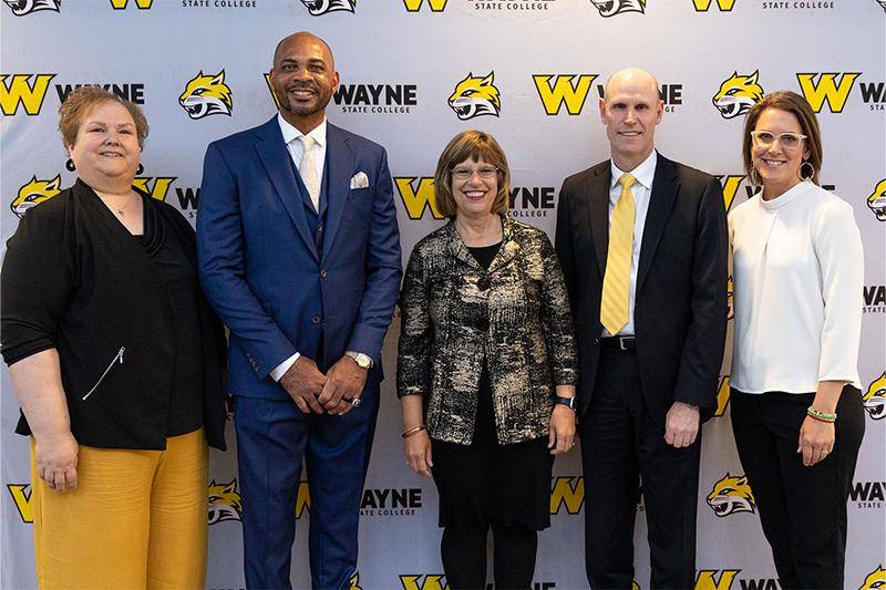 Cheri Polenske, DaVarryl Williamson, President Marysz Rames, Dr. Neal Schnoor, and Dr. Johanna Barnes