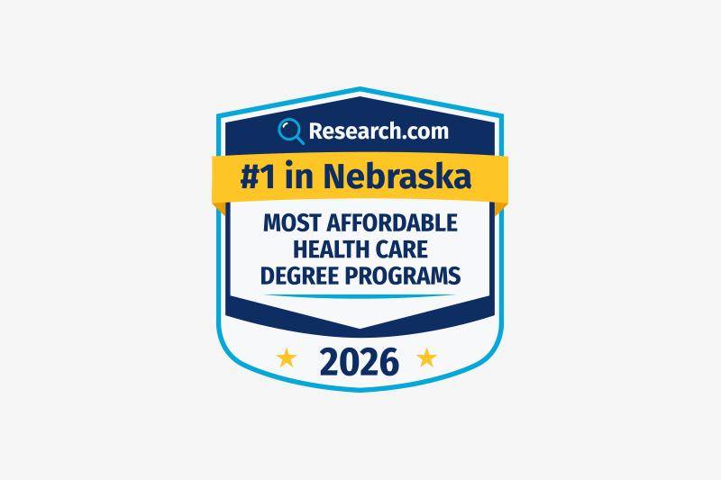 Most Affordable Health Care degree in Nebraska award badge