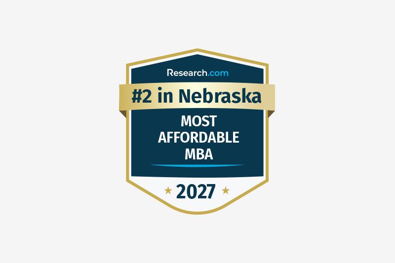 Most affordable mba in nebraska award badge