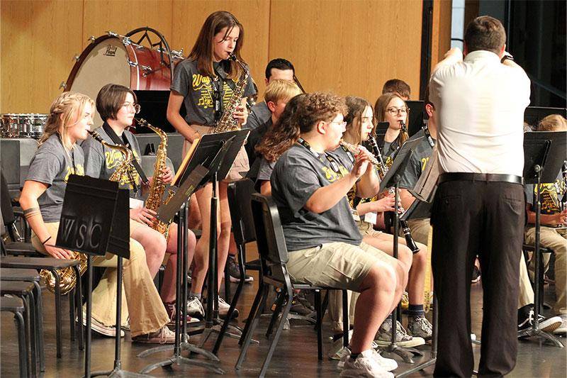 Students play instruments at Summer Music Camp