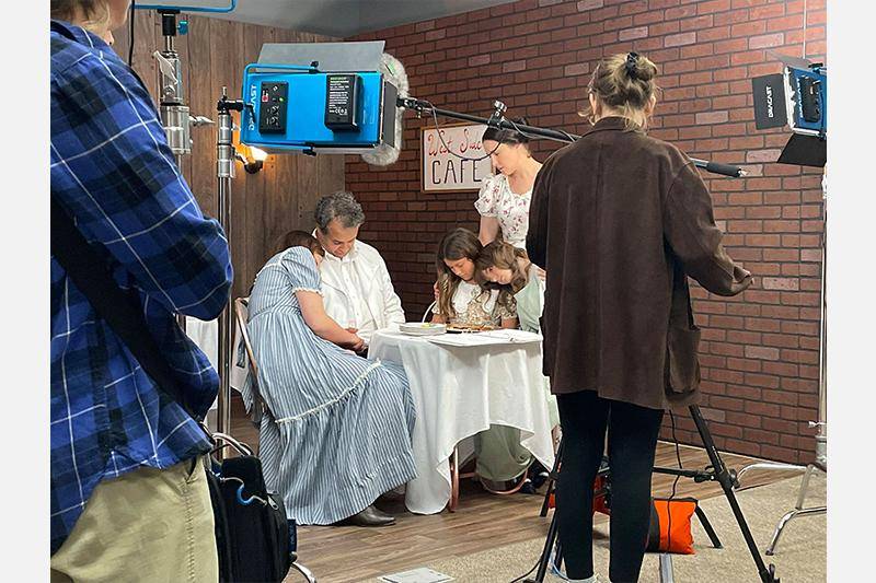 Photo of filming of "The Cross"