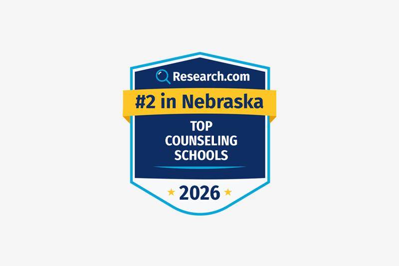 Top counseling schools in Nebraska award badge