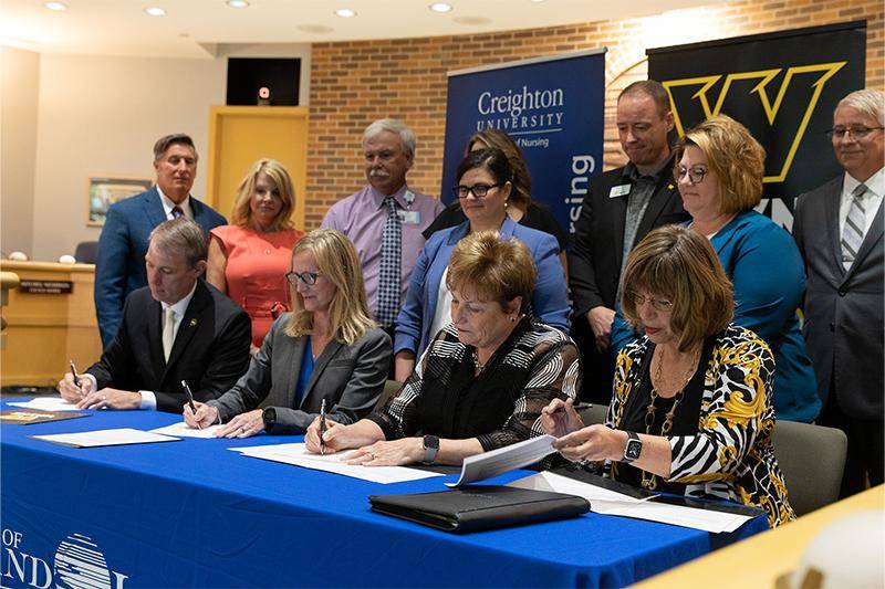 Creighton and WSC sign partnership papers for nursing