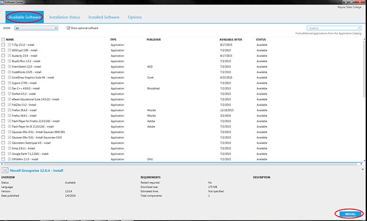 Office2016 software center