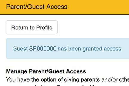 Parent access wildcatsonline access granted