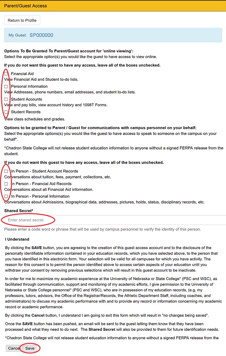 Parent access wildcatsonline manage parent access options