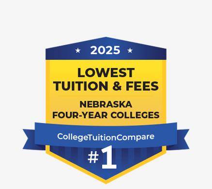 cheapest college in nebraska award badge