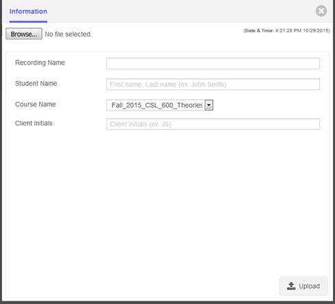Valt upload menu