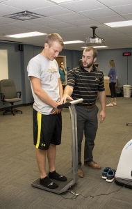 HHPS Performance Lab - Collecting body weight information before a fitness test