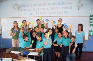 Wayne State students visit a classroom in Costa Rica