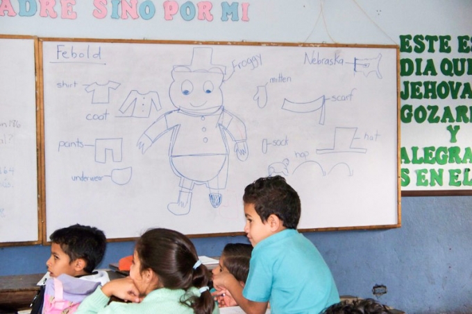 A classroom in Costa Rica where WSC students taught English 